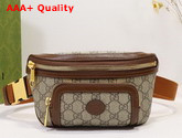 Gucci Belt Bag with Interlocking G in Beige and Ebony GG Supreme Canvas 682933 Replica