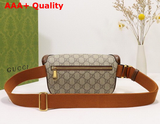 Gucci Belt Bag with Interlocking G in Beige and Ebony GG Supreme Canvas 682933 Replica