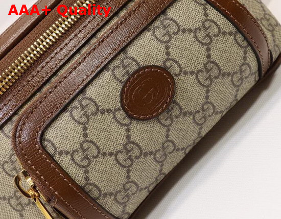 Gucci Belt Bag with Interlocking G in Beige and Ebony GG Supreme Canvas 682933 Replica