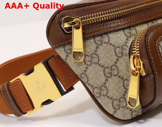 Gucci Belt Bag with Interlocking G in Beige and Ebony GG Supreme Canvas 682933 Replica