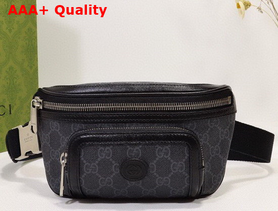 Gucci Belt Bag with Interlocking G in Black GG Supreme Canvas 682933 Replica