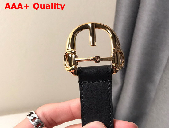 Gucci Belt with Horsebit Buckle Black Leather 633125 Replica