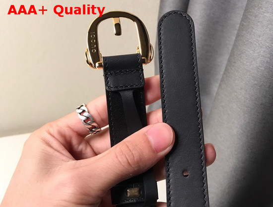 Gucci Belt with Horsebit Buckle Black Leather 633125 Replica