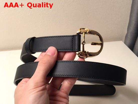 Gucci Belt with Horsebit Buckle Black Leather 633125 Replica