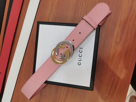 Gucci Belt with Interlocking G Buckle Pink Leather 574807