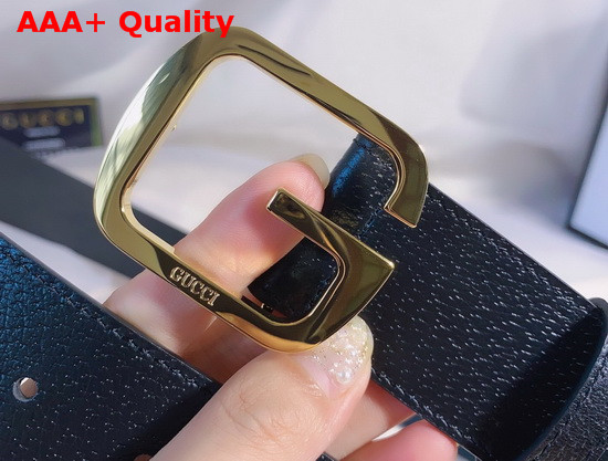 Gucci Belt with Square G Buckle Black Leather Replica