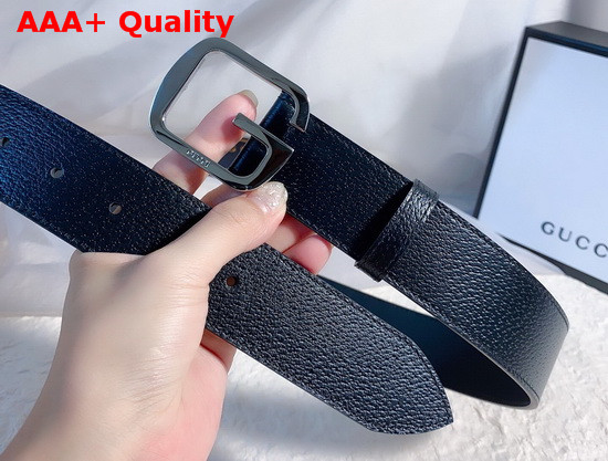 Gucci Belt with Square G Buckle Black Leather Replica