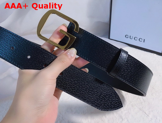 Gucci Belt with Square G Buckle Black Leather Replica