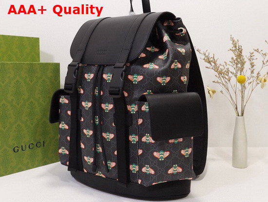 Gucci Bestiary Backpack with Bees Black GG Supreme Canvas 495563 Replica