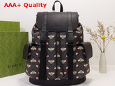 Gucci Bestiary Backpack with Bees Black GG Supreme Canvas 495563 Replica