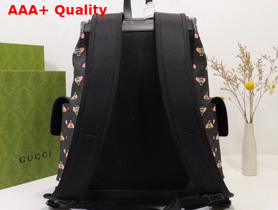 Gucci Bestiary Backpack with Bees Black GG Supreme Canvas 495563 Replica