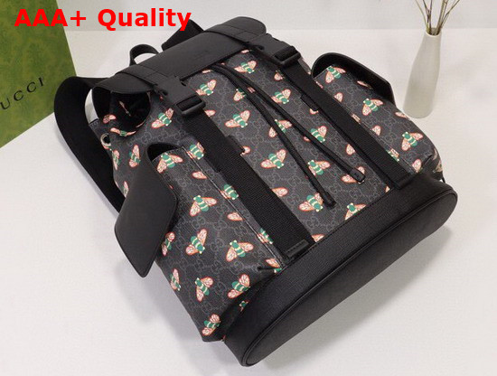 Gucci Bestiary Backpack with Bees Black GG Supreme Canvas 495563 Replica