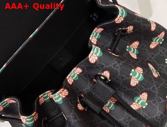 Gucci Bestiary Backpack with Bees Black GG Supreme Canvas 495563 Replica