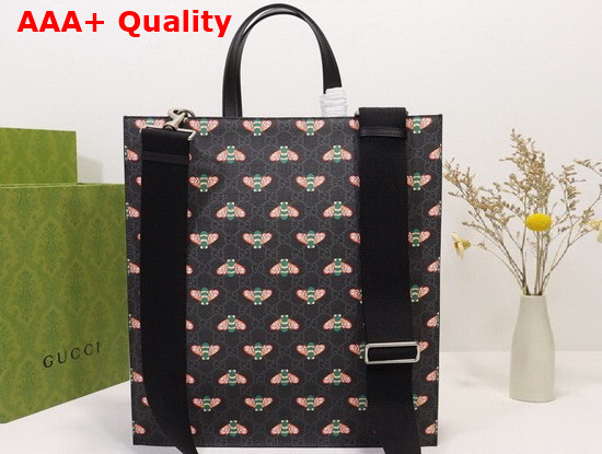 Gucci Bestiary Tote Bag with Bees Black GG Supreme Canvas Replica