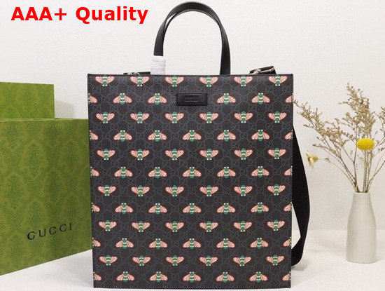 Gucci Bestiary Tote Bag with Bees Black GG Supreme Canvas Replica