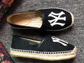 Gucci Black GG Canvas Espadrille with NY Yankees Patch