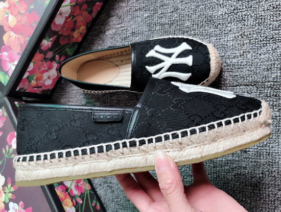 Gucci Black GG Canvas Espadrille with NY Yankees Patch