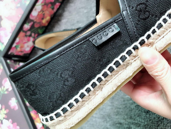 Gucci Black GG Canvas Espadrille with NY Yankees Patch