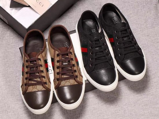 Gucci Black GG and Leather Web Sneaker