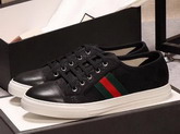 Gucci Black GG and Leather Web Sneaker