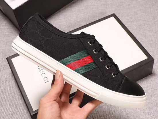 Gucci Black GG and Leather Web Sneaker