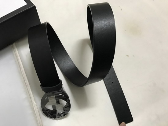 Gucci Black Leather Belt with Black Interlocking G Buckle