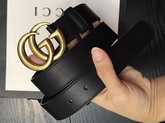 Gucci Black Leather Belt with Double G Buckle