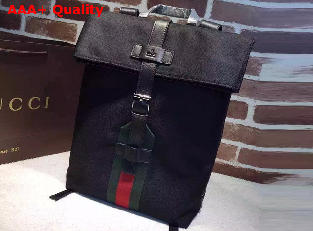 Gucci Black Techno Canvas Backpack Replica