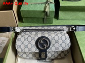 Gucci Blondie Belt Bag in Beige and Blue GG Supreme Canvas 718154 Replica