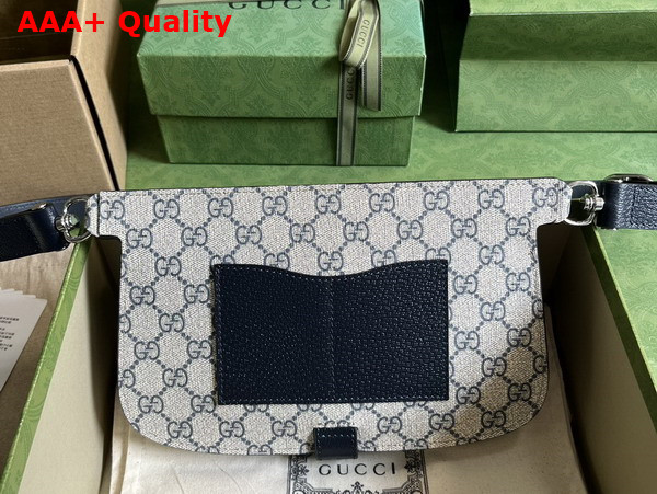 Gucci Blondie Belt Bag in Beige and Blue GG Supreme Canvas 718154 Replica