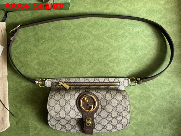 Gucci Blondie Belt Bag in Beige and Ebony GG Supreme Canvas 718154 Replica