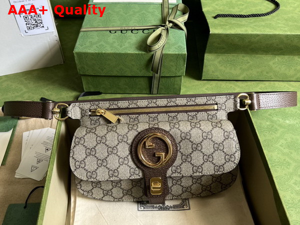 Gucci Blondie Belt Bag in Beige and Ebony GG Supreme Canvas 718154 Replica