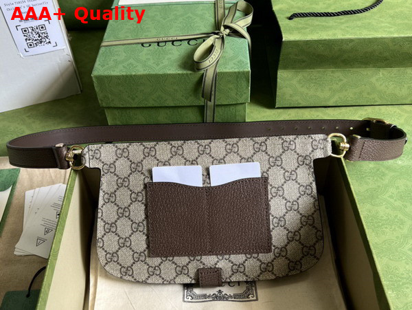 Gucci Blondie Belt Bag in Beige and Ebony GG Supreme Canvas 718154 Replica