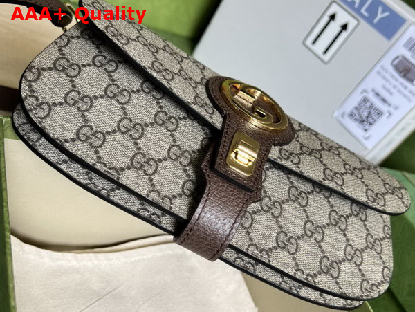 Gucci Blondie Belt Bag in Beige and Ebony GG Supreme Canvas 718154 Replica