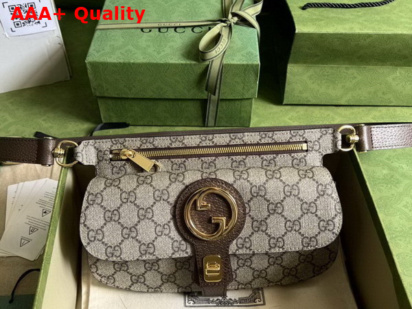 Gucci Blondie Belt Bag in Beige and Ebony GG Supreme Canvas 718154 Replica