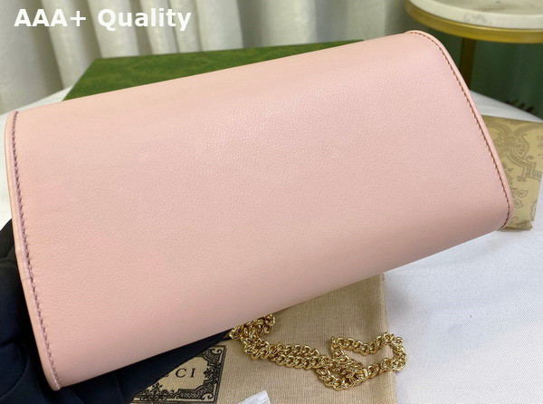 Gucci Blondie Continental Chain Wallet in Light Pink Leather 725215 Replica