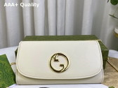 Gucci Blondie Continental Chain Wallet in White Leather 725215 Replica