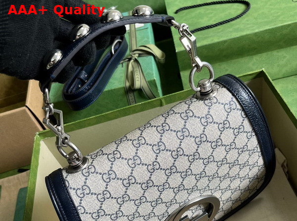 Gucci Blondie Medium Bag in Beige and Blue GG Supreme Canvas 721172 Replica