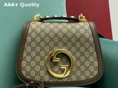 Gucci Blondie Medium Bag in Beige and Ebony GG Supreme Canvas 721172 Replica