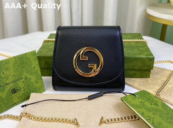 Gucci Blondie Medium Chain Wallet in Black Leather 725219 Replica