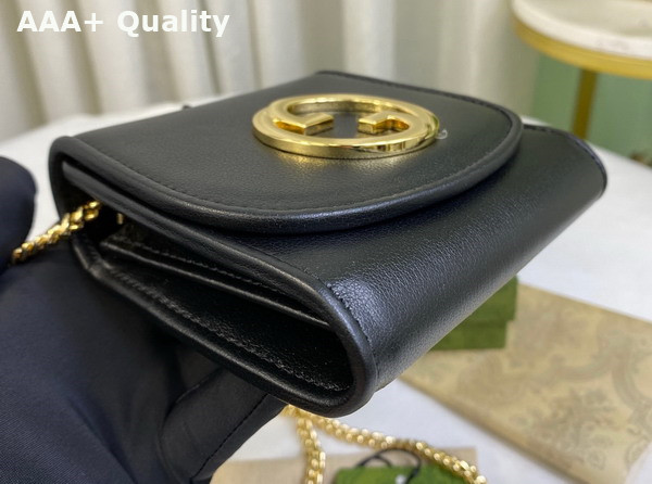 Gucci Blondie Medium Chain Wallet in Black Leather 725219 Replica