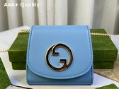 Gucci Blondie Medium Chain Wallet in Light Blue Leather 725219 Replica