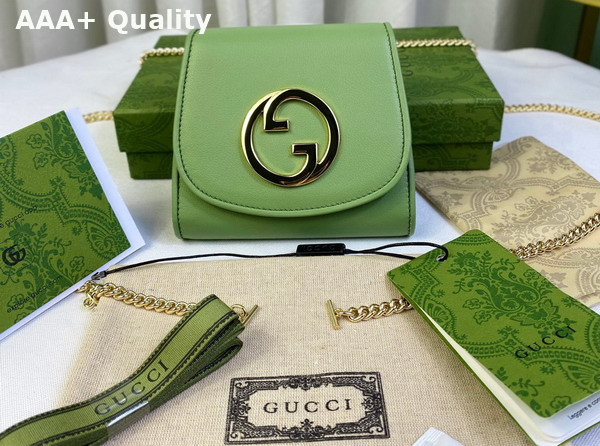 Gucci Blondie Medium Chain Wallet in Light Green Leather 725219 Replica