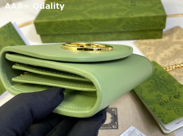 Gucci Blondie Medium Chain Wallet in Light Green Leather 725219 Replica