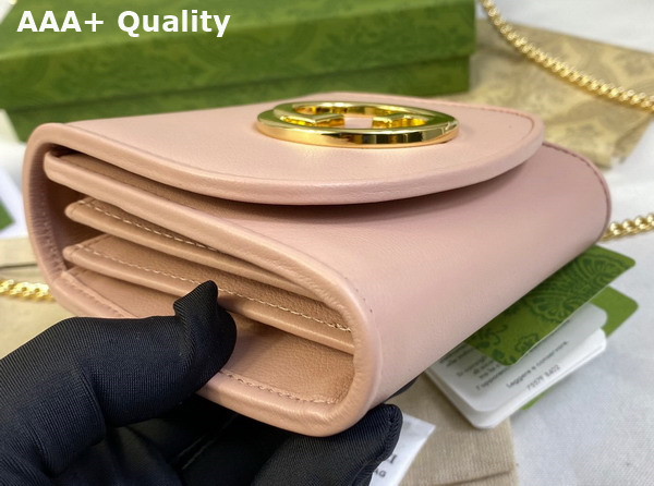 Gucci Blondie Medium Chain Wallet in Light Pink Leather 725219 Replica