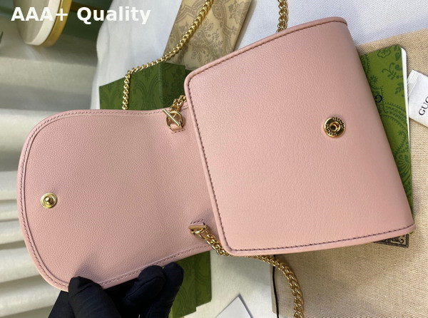 Gucci Blondie Medium Chain Wallet in Light Pink Leather 725219 Replica