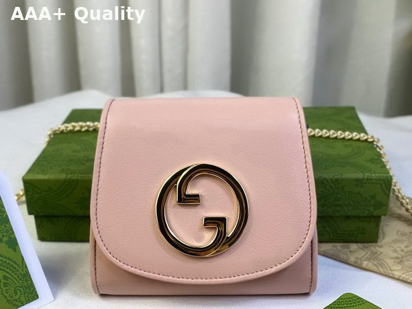 Gucci Blondie Medium Chain Wallet in Light Pink Leather 725219 Replica