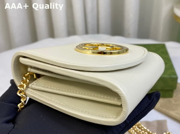 Gucci Blondie Medium Chain Wallet in White Leather 725219 Replica