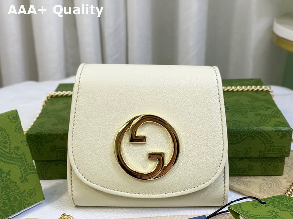 Gucci Blondie Medium Chain Wallet in White Leather 725219 Replica