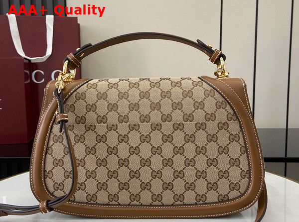 Gucci Blondie Medium Top Handle Bag in Beige and Dark Brown Original GG Canvas 815716 Replica